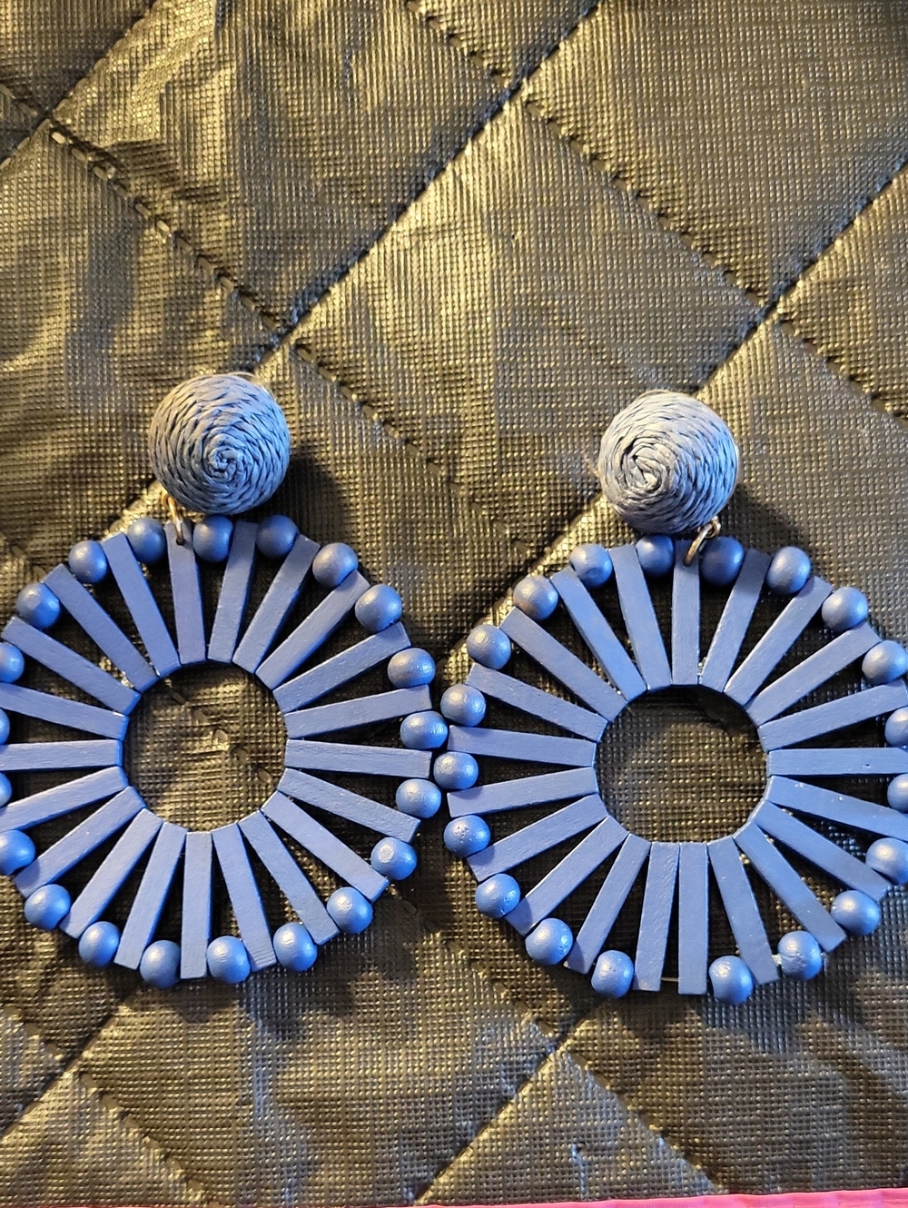 Target Blue Sunburst Hoop Drop Earrings